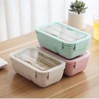 LULA 850ml Wheat Box Lunch Microwave Lunch Box Picnic Food Fruit Container Storage Box