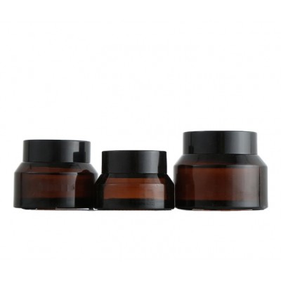 Cosmetic Use Sloping Shoulder Side 15ml 30ml 50ml Glass Cream Jar With Screw Top