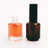 1/2 oz 15ml cosmetic personal care round shape food grade glass empty nail polish brush bottle for storing polish oil