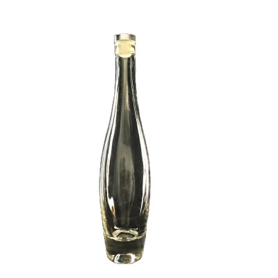 Wholesale Bowling Shape Thick Bottom Empty 375ml 500ml Glass Wine Bottle with Cork