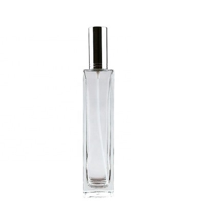 100ml Cuboid Shaped High Grade Crystal Glass Empty Bottle with Sprayer for Storing Scent Perfume