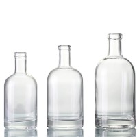 100ml 200ml 500ml 750ml Round Liquor Glass Bottle Supplier with Cork