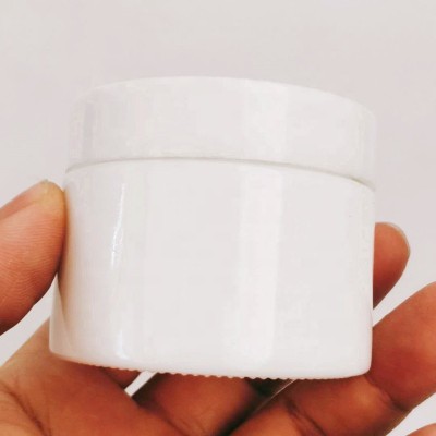 40ml cosmetic sylindrical white ceramic glass empty jar with screw lid for storing personal care skin care cream