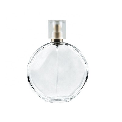 100ml High Grade Crystal Glass Flat Shaped Bottle with Sprayer for Storing Personal Care Scent Perfume