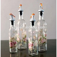 Reuse Glass Oil Bottle With Spout Cap