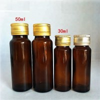 20ml 30ml 50ml amber oral liquid glass bottles with aluminum plastic cap for medicine liquid