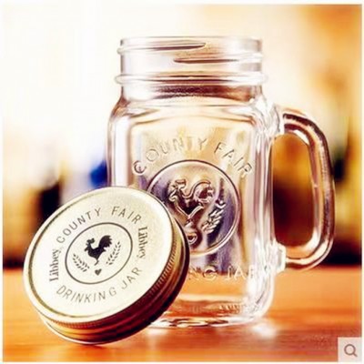 16oz 480ml Beverage Use Jars/Mugs with Glass Handle for storing Milk,Water,Juice,Coffee