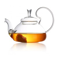 Handmade  high transparent heat resistant borosilicate glass teapot with tea set